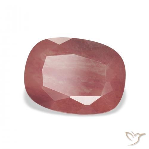 Labradorite andésine Rose foncé naturelle Coussin, 4.08 ct, Transparent