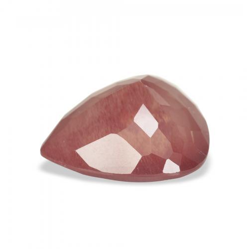 Labradorite andésine Brique rouge naturelle En forme de poire, 3.02 ct, Transparent