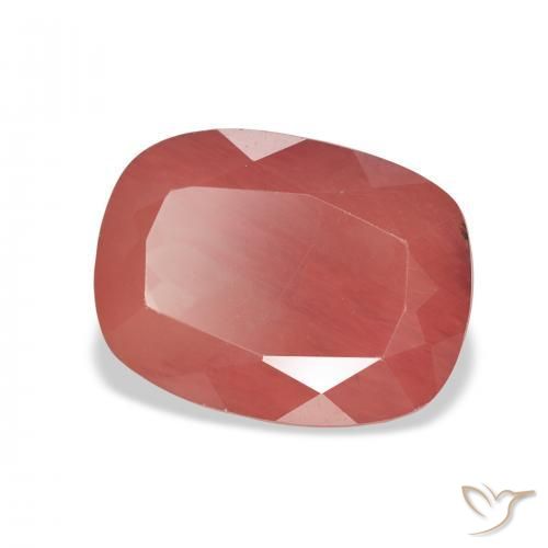 Labradorite andésine Rouge sang naturelle Coussin, 4.63 ct, Translucide