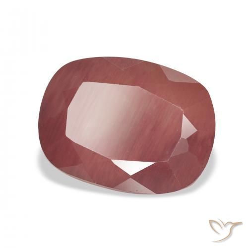 Labradorite andésine Rouge foncé naturelle Coussin, 4.92 ct, Translucide