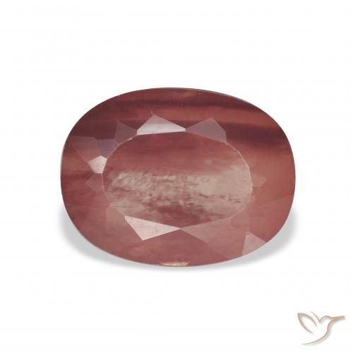 3.38ct Naturel Rouge foncé Labradorite andésine, ovale, Transparent