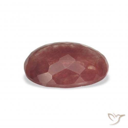 Labradorite andésine Rouge foncé naturelle ovale, 3.38 ct, Transparent