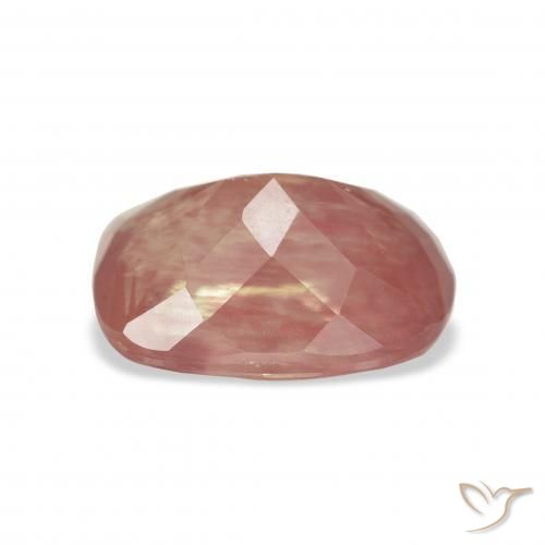 Labradorite andésine Orange rougeâtre pâle naturelle Coussin, 3.85 ct, Transparent