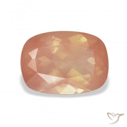 3.58ct Naturel Orange rougeâtre Labradorite andésine, Coussin, Transparent