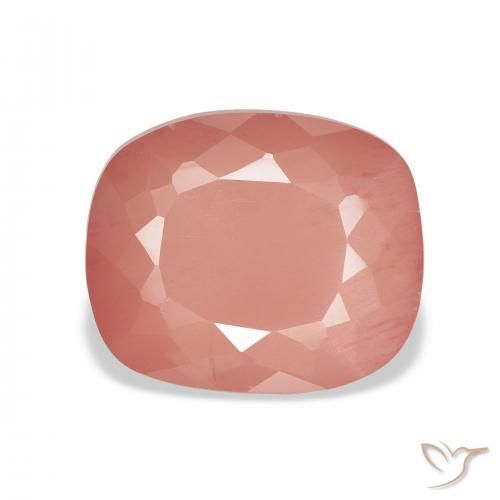 5.02ct Naturel Orange rougeâtre pâle Labradorite andésine, Coussin, Translucide