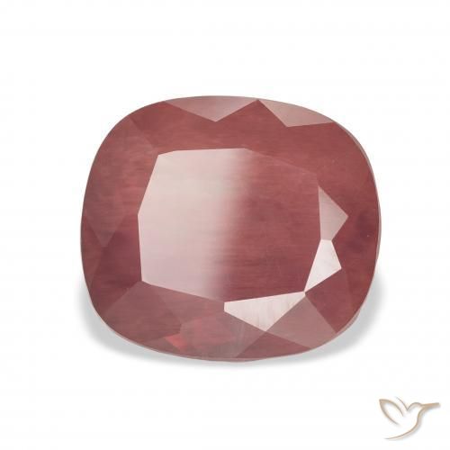 Labradorite andésine Rouge foncé naturelle Coussin, 4.23 ct, Translucide