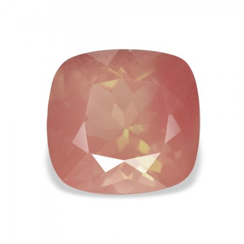 Labradorite andésine Rose orangé naturelle Coussin, 3.42 ct, Transparent