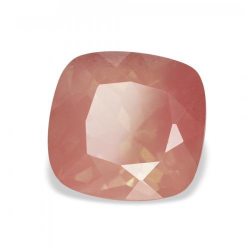 Labradorite andésine Rose orangé naturelle Coussin, 3.42 ct, Transparent