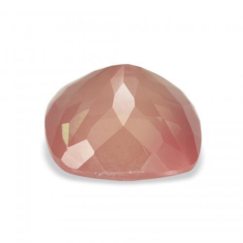 Labradorite andésine Rose orangé naturelle Coussin, 3.42 ct, Transparent