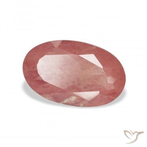 Labradorite andésine Rose framboise naturelle ovale, 2.65 ct, Transparent
