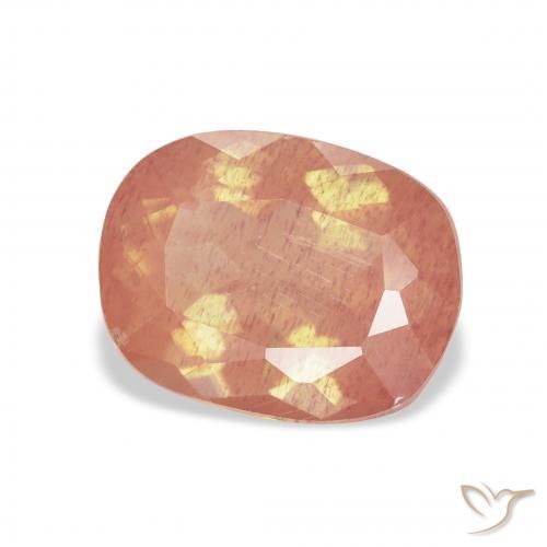 Labradorite andésine Rose moyen naturelle Coussin, 3.14 ct, Transparent
