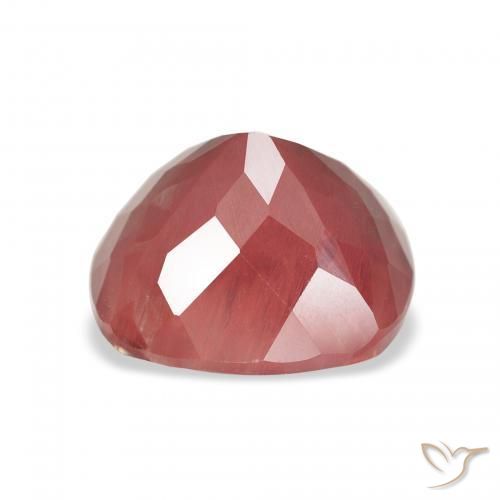 Labradorite andésine Rouge moyen naturelle Coussin, 3.40 ct, Translucide