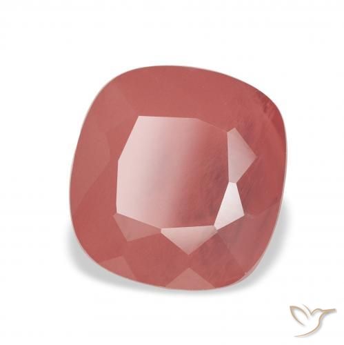 Labradorite andésine Orange rougeâtre pâle naturelle Coussin, 2.55 ct, Transparent