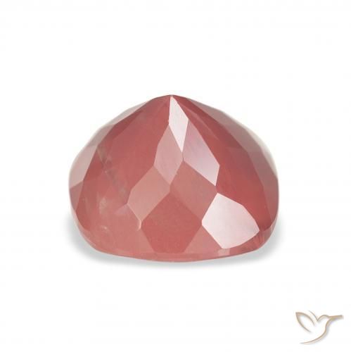 Labradorite andésine Orange rougeâtre pâle naturelle Coussin, 2.55 ct, Transparent