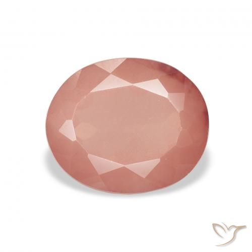 Labradorite andésine Orange rougeâtre pâle naturelle ovale, 2.31 ct, Transparent