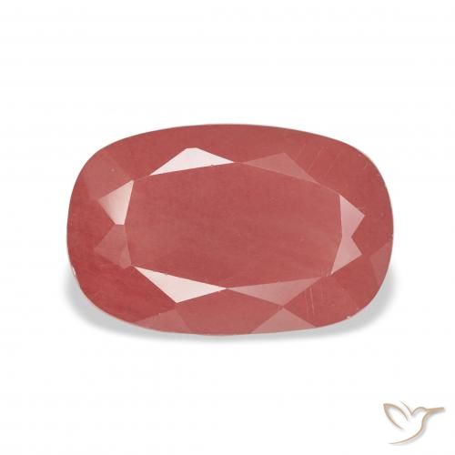 Labradorite andésine Orange rougeâtre pâle naturelle Coussin, 3.24 ct, Transparent