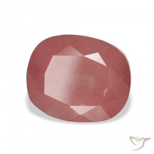 Labradorite andésine Rouge moyen naturelle Coussin, 3.19 ct, Transparent