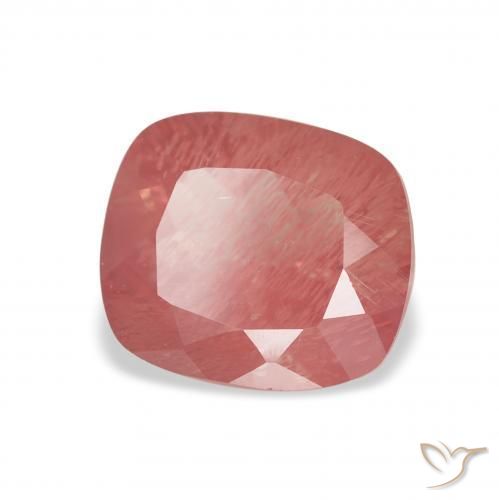 Labradorite andésine Rouge blush naturelle Coussin, 2.05 ct, Transparent