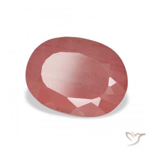 Labradorite andésine Rouge blush naturelle ovale, 2.69 ct, Transparent