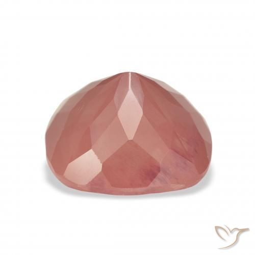 Labradorite andésine Orange rougeâtre pâle naturelle Coussin, 4.52 ct, Transparent