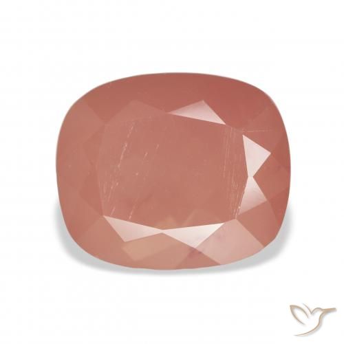 6.63ct Naturel Rose orangé Labradorite andésine, Coussin, Translucide