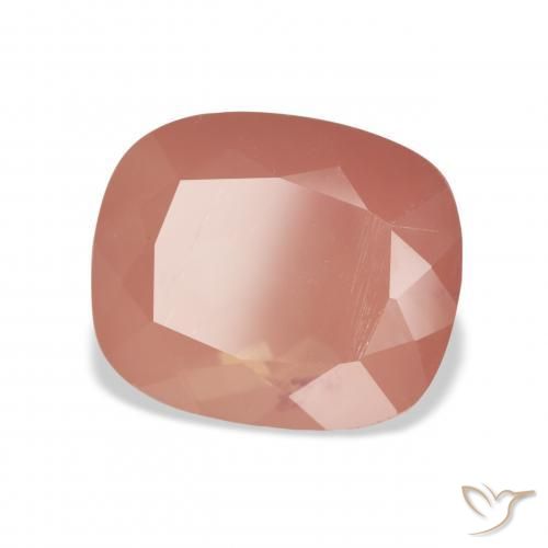 Labradorite andésine Rose orangé naturelle Coussin, 6.63 ct, Translucide
