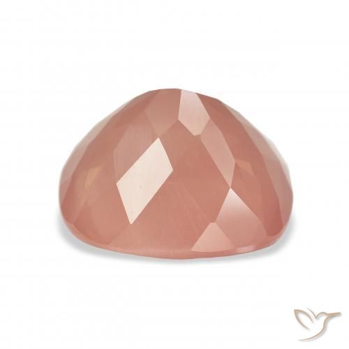 Labradorite andésine Rose orangé naturelle Coussin, 6.63 ct, Translucide