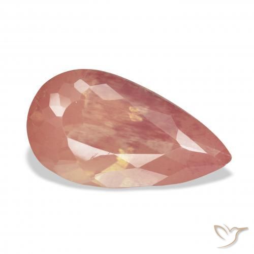 Labradorite andésine Rose moyen naturelle En forme de poire, 5.89 ct, Transparent