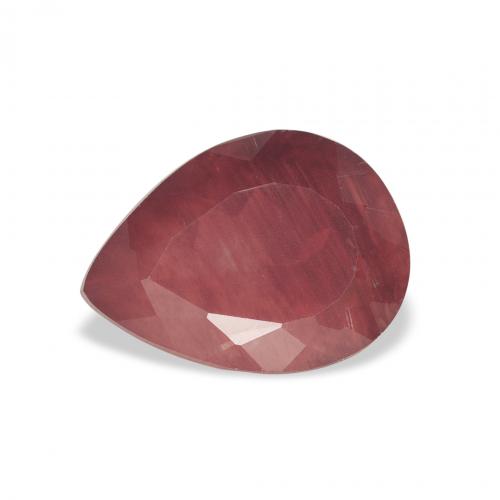 Labradorite andésine Rouge foncé naturelle En forme de poire, 1.89 ct, Transparent
