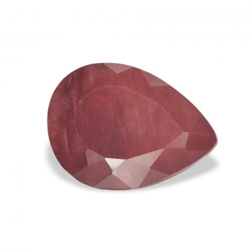 Labradorite andésine Rouge foncé naturelle En forme de poire, 1.89 ct, Transparent