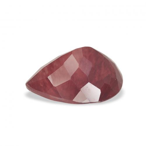 Labradorite andésine Rouge foncé naturelle En forme de poire, 1.89 ct, Transparent
