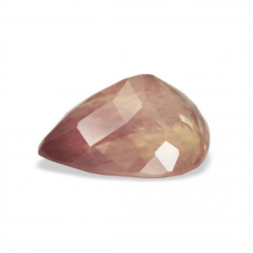 Labradorite andésine Rouge-orange naturelle En forme de poire, 3.41 ct, Transparent