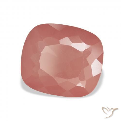 Labradorite andésine Orange rougeâtre pâle naturelle Coussin, 6.94 ct, Transparent