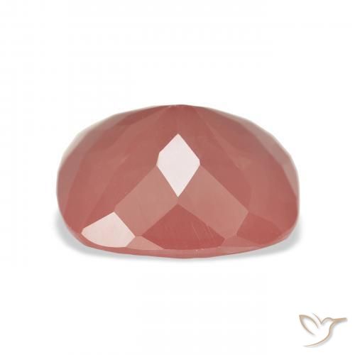 Labradorite andésine Orange rougeâtre pâle naturelle Coussin, 6.94 ct, Transparent