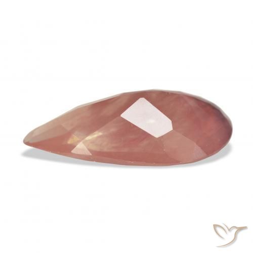 Labradorite andésine Rouge-orange naturelle En forme de poire, 7.87 ct, Transparent