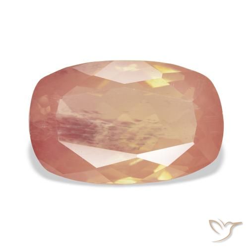 9.10ct Naturel Orange rougeâtre Labradorite andésine, Coussin, Transparent