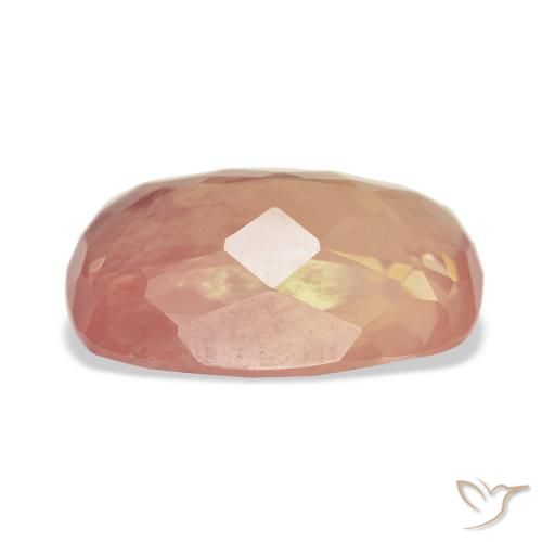 Labradorite andésine Orange rougeâtre naturelle Coussin, 9.10 ct, Transparent