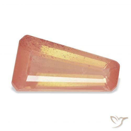 Labradorite andésine Orange rougeâtre naturelle Fantaisie, 6.74 ct, Transparent