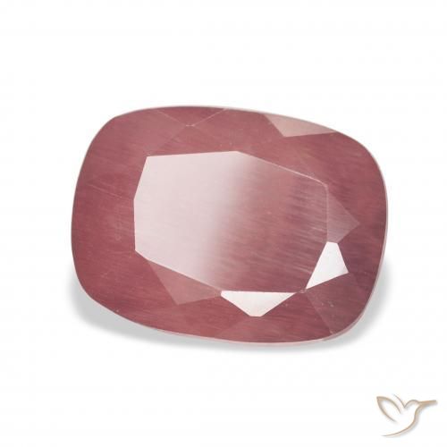 Labradorite andésine Rose rose profond naturelle Coussin, 3.64 ct, Transparent