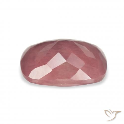 Labradorite andésine Rose rose profond naturelle Coussin, 3.64 ct, Transparent