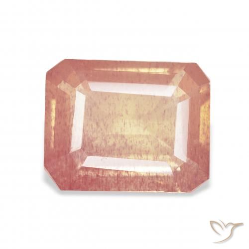 Labradorite andésine Pourpre rougeâtre léger naturelle Octogone / coupe Émeraude, 4.58 ct, Transparent