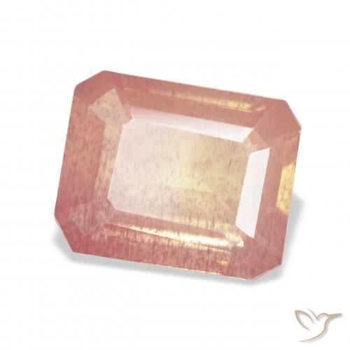 Labradorite andésine Pourpre rougeâtre léger naturelle Octogone / coupe Émeraude, 4.58 ct, Transparent