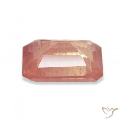 Labradorite andésine Pourpre rougeâtre léger naturelle Octogone / coupe Émeraude, 4.58 ct, Transparent