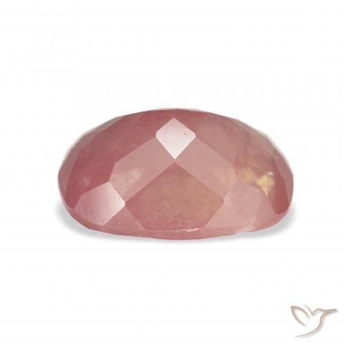 Labradorite andésine Rose rougeâtre naturelle Coussin, 3.53 ct, Transparent