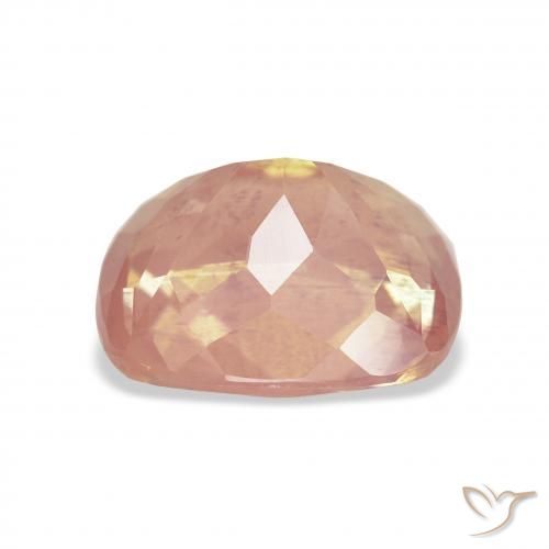 Labradorite andésine Orange rougeâtre naturelle Coussin, 5.74 ct, Transparent