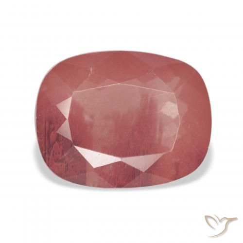 6.19ct Naturel Orange rougeâtre pâle Labradorite andésine, Coussin, Transparent