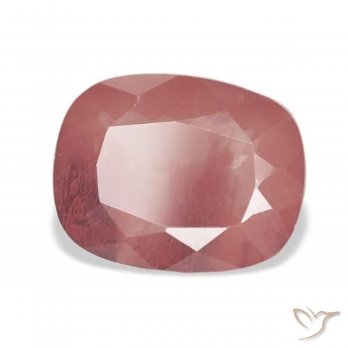 Labradorite andésine Orange rougeâtre pâle naturelle Coussin, 6.19 ct, Transparent