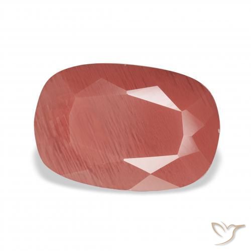 Labradorite andésine Rouge sang naturelle Coussin, 3.61 ct, Translucide
