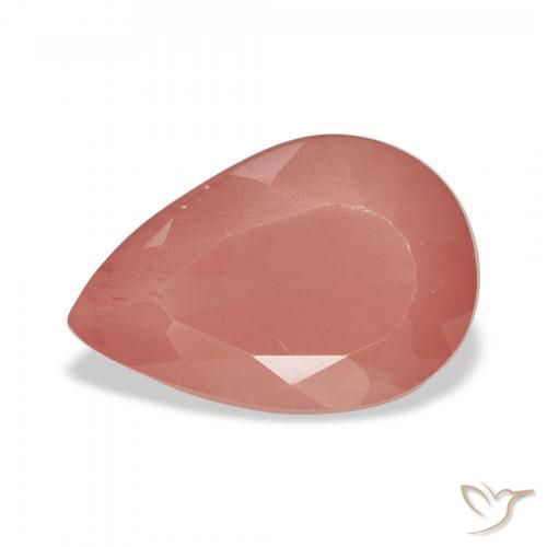 2.81ct Naturel Orange rougeâtre pâle Labradorite andésine, En forme de poire, Translucide