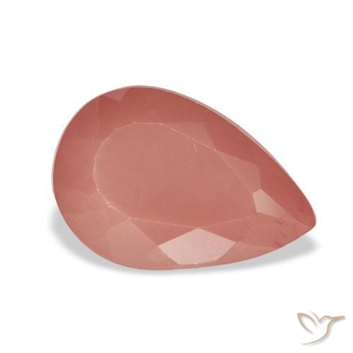 Labradorite andésine Orange rougeâtre pâle naturelle En forme de poire, 2.81 ct, Translucide